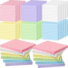 48 Pack 3840 Sheets Lined Sticky Notes 3X3 in Ruled Self Sticky Light Color