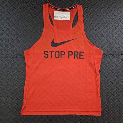 Nike Run Energy Fast Steve Prefontaine STOP PRE Orange Singlet 2XL