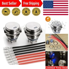 Robust Marine Round Rocker Switch 12V/24V with Blue LED Light for Vehicles