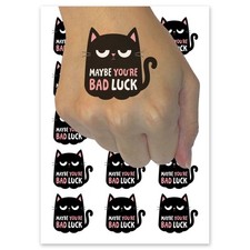Black Cat Maybe You're Bad Luck Temporary Tattoo Fake Body Art