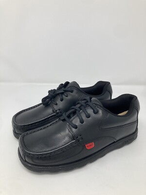 Kickers Jungen Fragma Schnürschuhe schwarz Leder Größe UK 3 EU 36