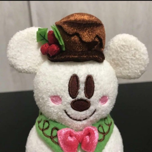Tokyo Disney snowman Mickey Minnie Plush Doll Pin badge Christmas Small size H6" - Imagen 6 de 8