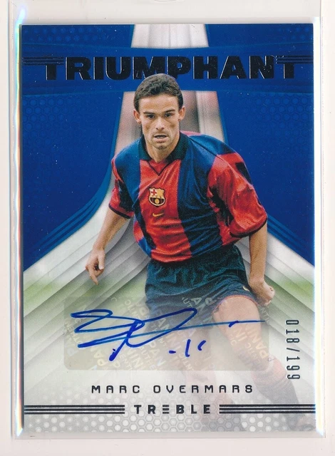 2018-19 Panini Treble Soccer Triumphant Marc Overmars FC Barcelona AUTO /199