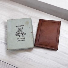Vintage Saddle Leather Photo Frame Brown Folding 6 x3.5 x3