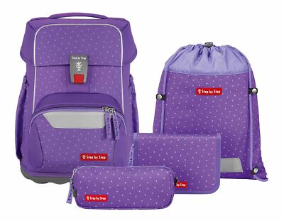 Step by Step Basis Schulranzen-Set 4-teilig Schulranzen Purple Konfetti Neu