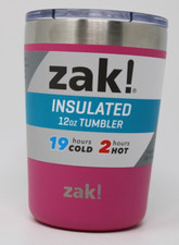 ZAK INSULATED Tumbler 12oz Stainless Steel For Hot or Cold - Pink New