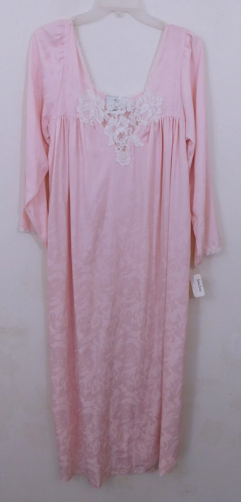 Camicia da notte Valentino intima pizzo orlo rosa raso tg S nuova con etichetta