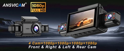 4CH Dash Cam 4*1080P FHD WiFi Parking Monitor Night Vision 3" IPS Screen Car DVR - Picture 7 of 13