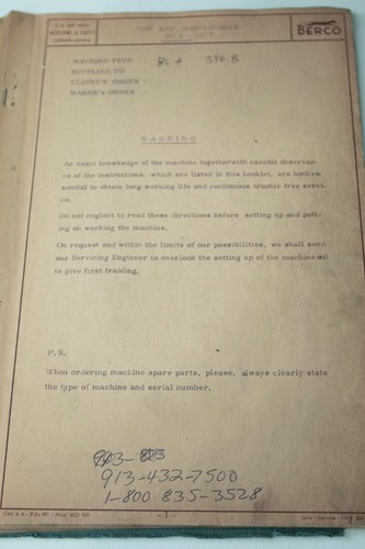 Berco Peterson BC4 BC5 Operation Manuals 2X - Picture 3 of 6