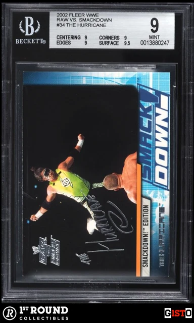 POP 1 The Hurricane Shane Helms RC BGS 9: 2002 Fleer WWE Raw vs. Smackdown Gisto