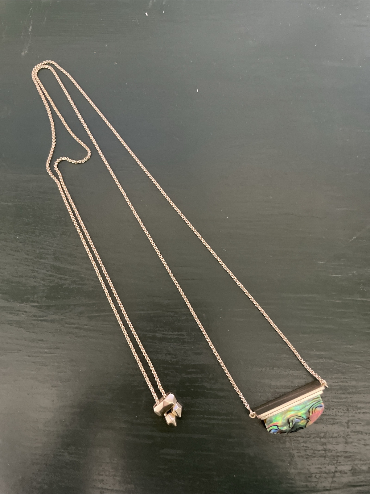 Kendra Scott Abalone Necklace Statement Blue Shel… - image 1