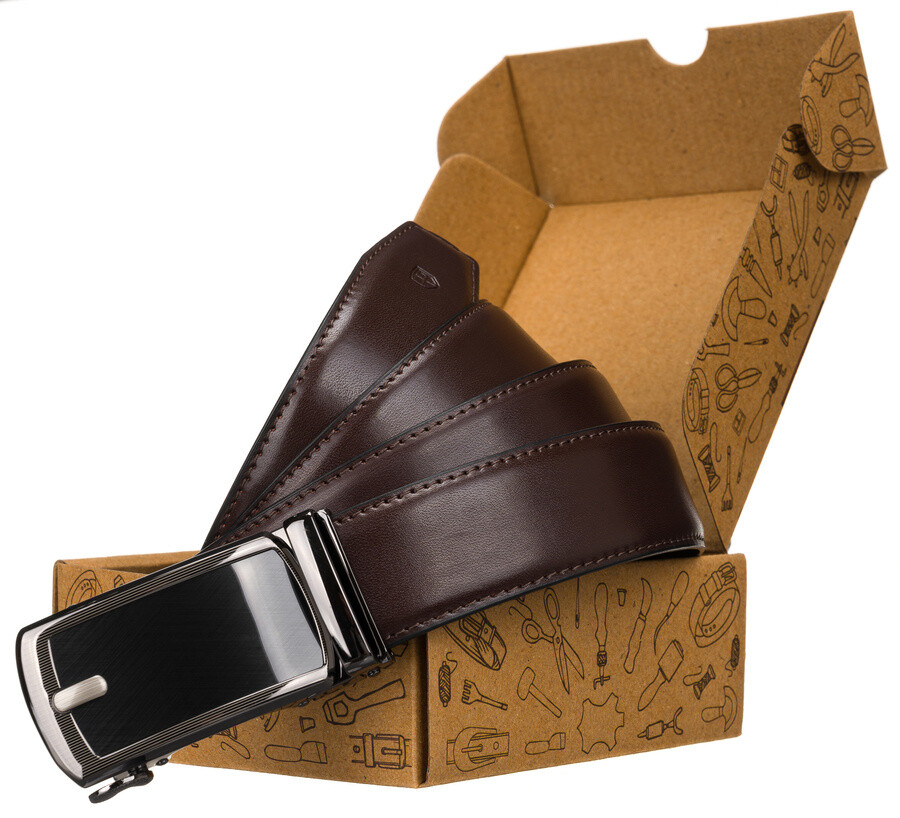 Men's business belt with elegant automatic buckle - Peterson