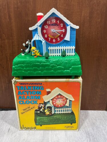 Tweety Bird & Sylvester The Cat Animated Talking Alarm Clock Janex MIB 1978 WOW! - Picture 1 of 11