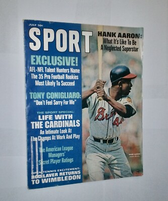 1968 No Label SPORT mag HANK AARON Atlanta BRAVES 