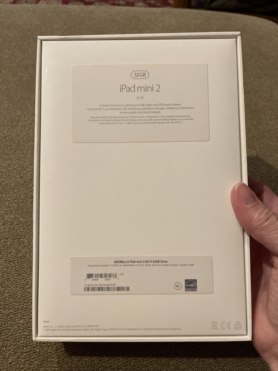 EMPTY BOX Apple iPad Mini 2 32 GB Wi-Fi Silver BOX ONLY (CM