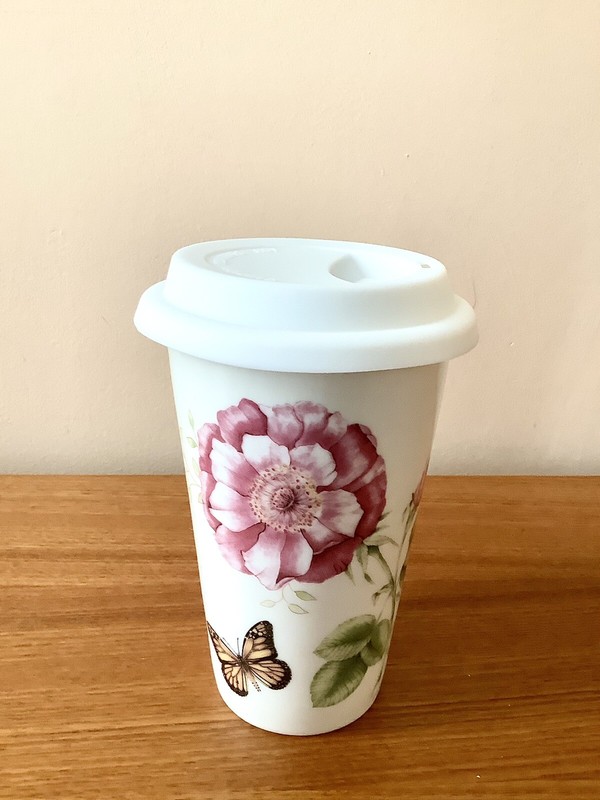LENOX BUTTERFLY MEADOW Vintage Thermal Travel Mug/Tumbler NWT