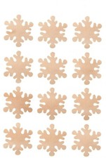 4 Inch Wood Snowflake Cutout Shapes, Pack of 12, Unfinished Wood Ready to Paint