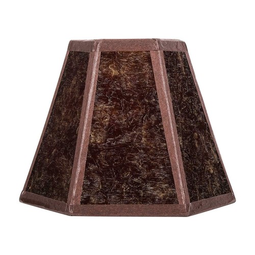 Upgradelights Mica 6 Inch Craftsman Style Hex Clip On Chandelier Lampshade in Am - Picture 2 of 4