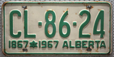 Alberta Nummernschild Kanada Auto Kennzeichen 1867 1967 Canada License Plate CL