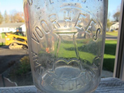 TREQ Milk Bottle Voorhees Dairy Farm Amsterdam NY MONTGOMERY CO 1934 Var#2 Dacro