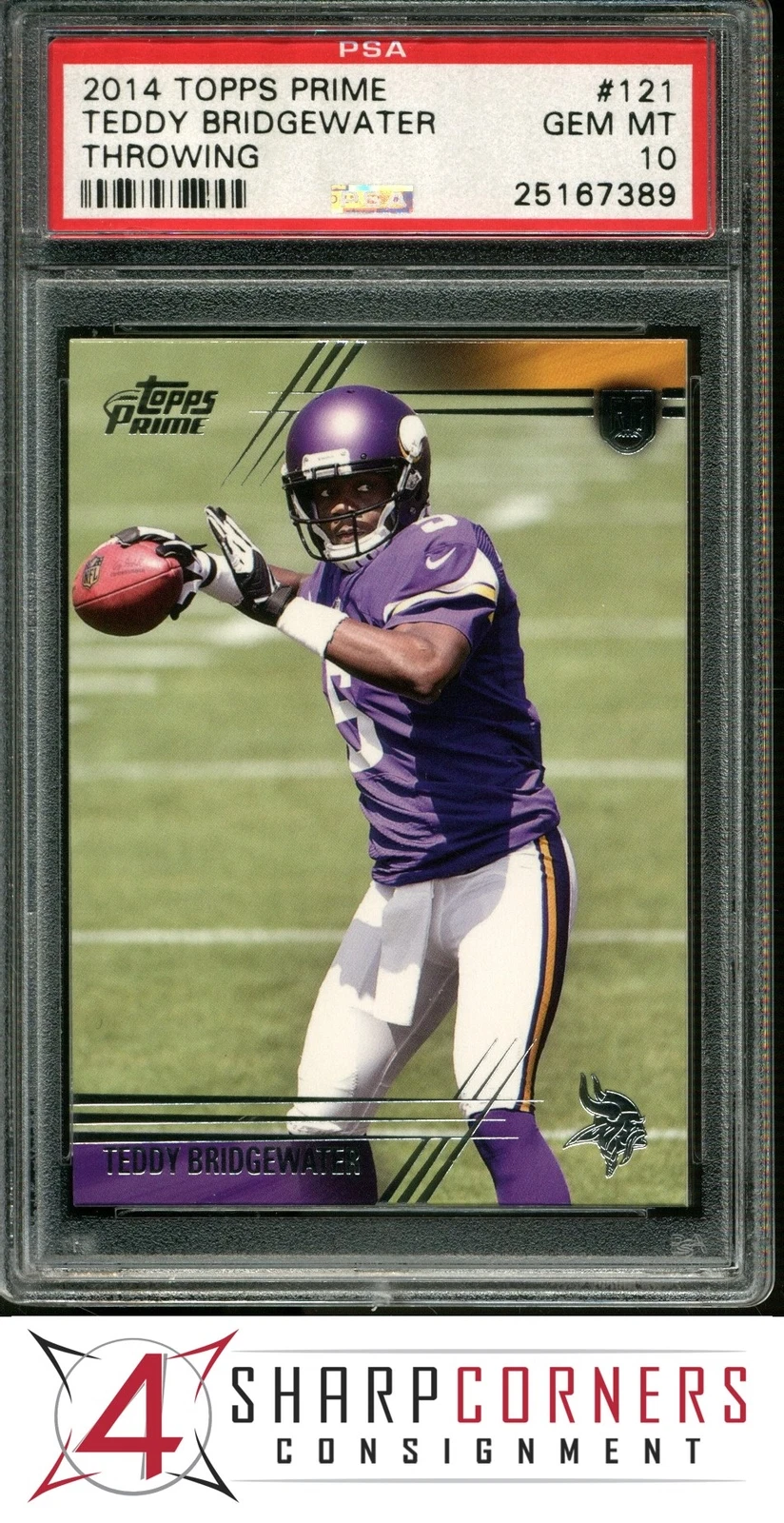 Teddy Bridgewater Topps Prime #121 Throwing