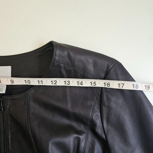 Halogen Chocolate Brown Leather Full Zip Jacket A Line Swing Buttery Soft 20W - Picture 8 of 13