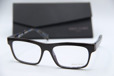 NEW ALAIN MIKLI A01103 A034 BROWN BLUE AUTHENTIC EYEGLASSES W/CASE 55-17