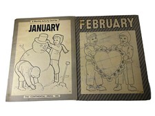 Vtg 1953 1960 Continental Press January February Newspaper Coloring Book Unused