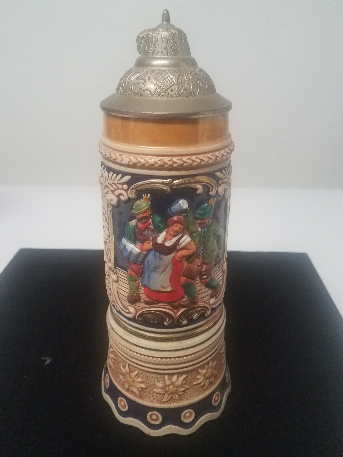 Vintage DBGM GERZ Tavern Scene Lidded Ceramic German Beer Stein with Music Box eBay