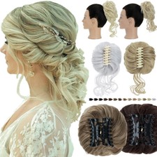 X-LARGE THICK Curly Chignon Messy Bun Updo Clip in Hair Piece Claw Extensions US