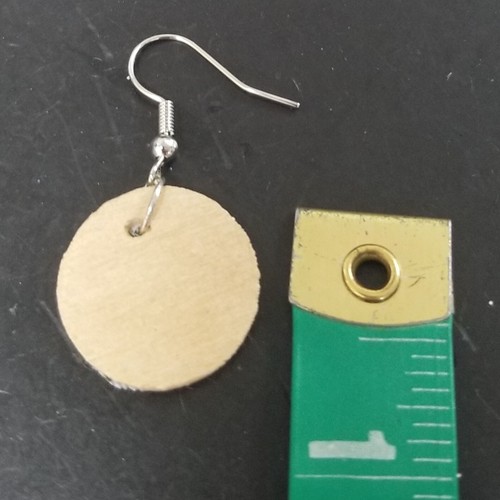 Earrings-Wood Circle-Set Of Two - Afbeelding 2 van 2