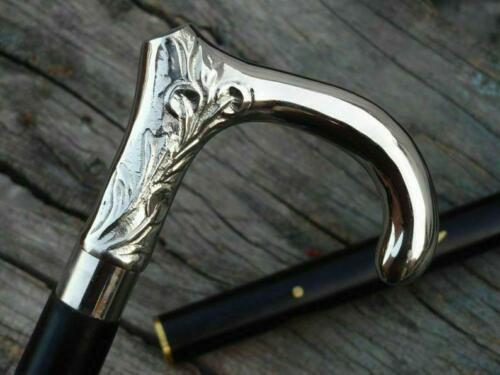 Solid silver Walking stick round head handle ~ vi… - image 5