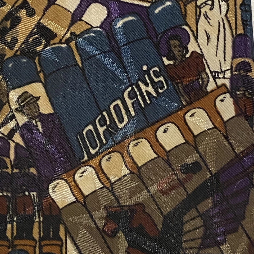 Мужской галстук Nicola Paone 100% шелк Jordan's Casino 55 1/2 дюйма x 3 3/4 дюйма - Изображение 3 из 4