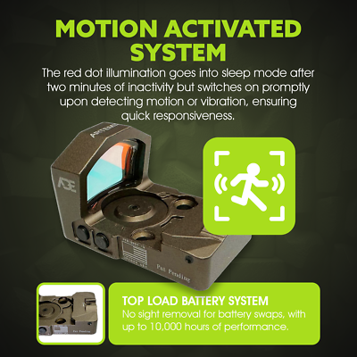 ADE RD3-029 Red Dot Sight – Shake Awake, For Glock 22/23 Slides With RMR Cut 3 thumbnail image