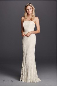 Lace sheath wedding dress with godet inserts 2017