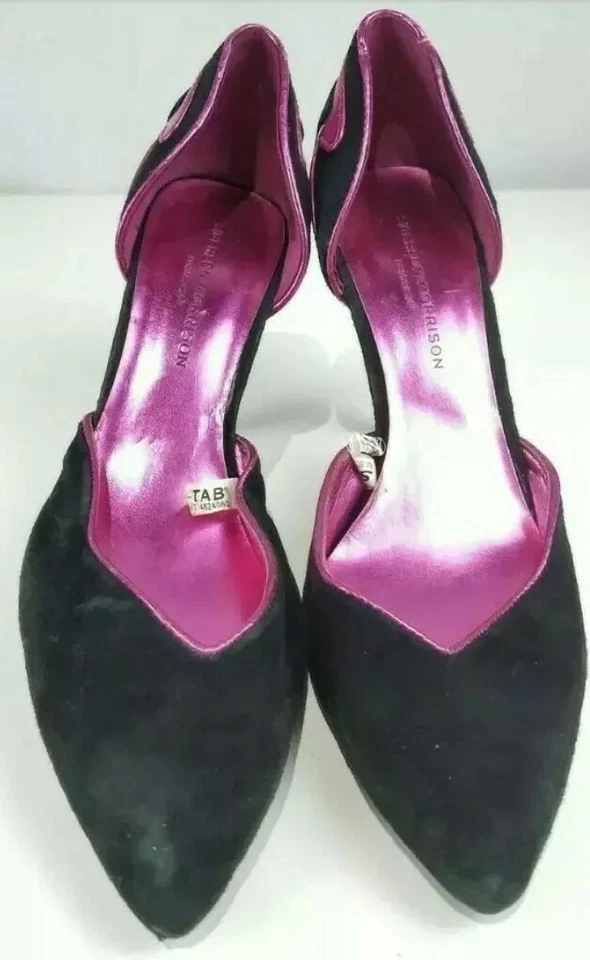Sigerson Morrison Black Suede w/ Metallic Pink Design Pumps (Size 8) - Изображение 2 из 4