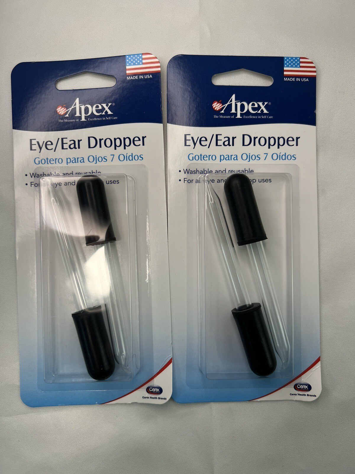 2 Pack Of Apex Eye/Ear Dropper 2 Per Pack 00508 Carex Health Brands eBay