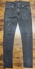 Levi's 510 Skinny Jeans Men's 30x32 Black Dark Wash Stretch Denim
