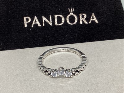 925 Sterling Silver PANDORA Regal Swirl Tiara Ring, Size 8.25- 58 mm.