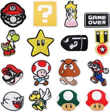 16 Pc Embroidered Applique Patches Iron On Sew On Cartoon Fabric Repair Set