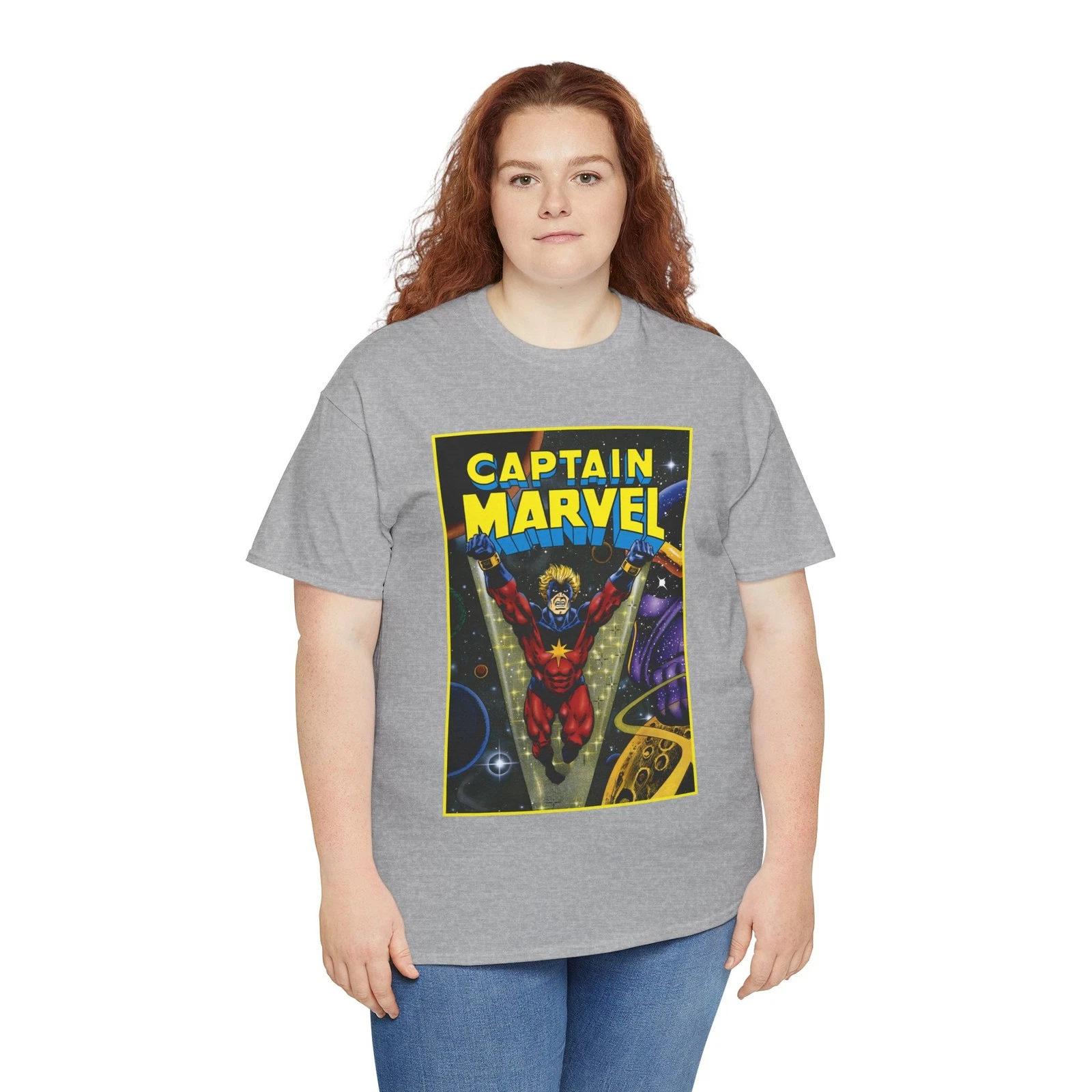 Captain Marvel T-Shirt - Jim Starlin Art - Mar-Vell - Thanos - Marvel Comics