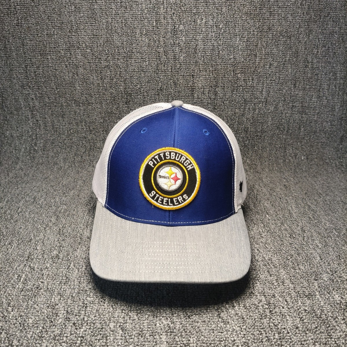 '47 Brand Pittsburgh Steelers NFL Trucker Snapback Hat Blue White Gray Cap