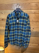FILSON VINTAGE FLANNEL WORK SHIRT BLUE ASH GOLD PLAID M NWT