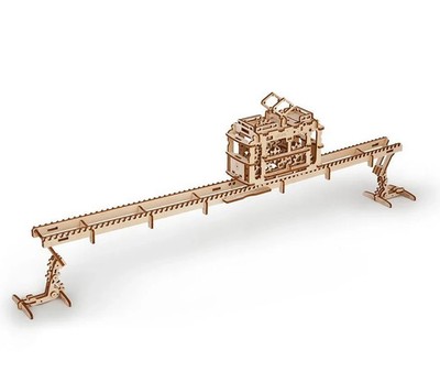 UGears Tram with Rails  | 3D Wooden Mechanical Puzzles | STEM Building Puzzle