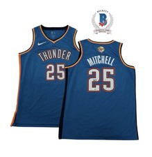Ajay Mitchell Signed 2025 NBA Finals Jersey Thunder Beckett BAS COA