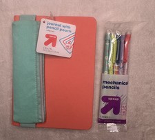Journal with pencil pouch  5 Mechanical Pencils 0.7mm 2 up  up Set