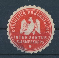 840442) DR Siegelmarke kgl. pr. Intendantur X. Armeekorps