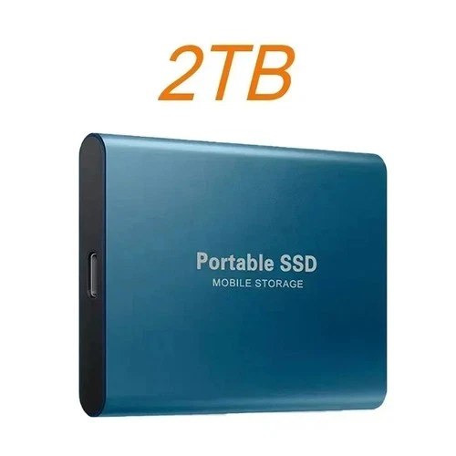 2TB SSD Esterno Portatile Blu USB 3.1 Type-C Alta Velocità Hard Disk