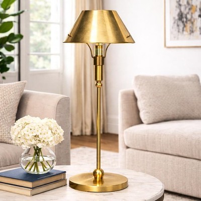 Stunning Thomas O'Brien Turlington Industrial Table Lamp Antique Brass Finish