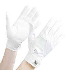 Premier Equine Bordoni Leather Mesh Competiton Riding Gloves White